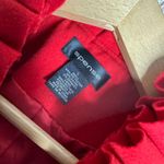 Spense Blazer Suit Coat Pleated RUFFLE Floral ROSETTE RED Felt Jacket Size L Size L Photo 1