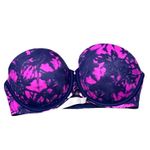 PINK - Victoria's Secret Victoria’s Secret Strapless Push-Up Bra 34D Purple Pink Tie-Dye Print Photo 1