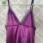 Victoria's Secret Vintage Satin Like Slip Dress Small Purple Black‎ Lace Lingerie Y2K Goth Boudoir Photo 2