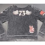 Affliction American Customs Speed Shop Sweatshirt Rhinestones Ladies Small Biker Gray Photo 1