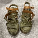 A.S.98 Shiloh Studded Wedge Sandal Size 38 Green Photo 2