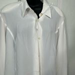 Allison Taylor  White Button Down Long Sleeve Blouse Size Large EUC Photo 4