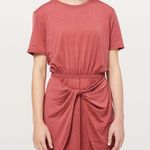 Lululemon Unwind Your Mind T Shirt Dress Women’s 8 NEW Brick Red Speckled Photo 1