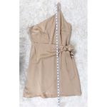 Gianni Bini  Tan Beige Satin One‎ Shoulder Mini Dress Party Cocktail Size 4 New Photo 11
