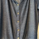 French Laundry ⭐️ blue button front blouse with tie knot size large Photo 7