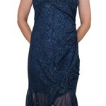 Taboo Vintage 90s  Blue Sparkly Halter Dress Photo 0