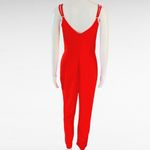Anthropologie Adelyn Rae Poppy Red Double Strap Tapered Leg Jumpsuit Size Large Photo 5