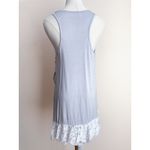 NEW Women's Gray Lace Trim Sleeveless Tank Top Large Lace Tunic Swim Coverup Photo 1