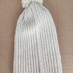 Handmade Crochet Chunky Ribbed Beanie Cream Pompom Warm Hat Cozy Cap Photo 6