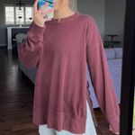 Aerie Oversized Pullover Sweatshirt Burgundy Photo 0