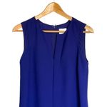 Reiss NWT  Andros Sheer Panel Shift Dress Sleeveless Ocean Blue Keyhole Slit 4 Photo 2