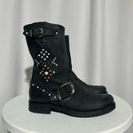 Frye Veronica Studded Stone Motorcycle Boots | 6 Photo 1