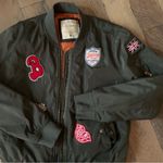 Ci Sono  Olive Green Patches Women's Flight Bomber Jacket Size Medium Photo 3