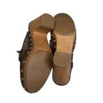 Nine West WNFlowr Brown Suede Platform Clogs Size 9.5 – Studded Wood Block Heel Photo 2