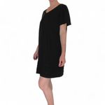 Nicole Miller Original  Black Linen Minimalist Mini Shirt Dress Photo 1