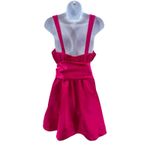Anthropologie Maeve  Pink Satin Bow Smocked Mini Party‎ Dress Size 10 Photo 4