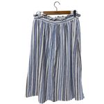 A New Day Women's XL Skirt Striped Blue Black White Ruffle Waist Casual Photo 1