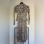 Issa London split Black and Brown Polka Dot Long Sleeve Dress Size 4 Photo 6