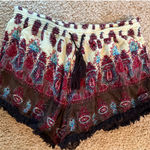 Mudd Boho Shorts Elastic Waist Lace Trim Beach Festival Summer Short Size Large Photo 0