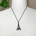 Gunmetal Eiffel Tower France Necklace New Photo 5