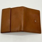 BVLGARI Bulgari Caramel Tan Unisex Textured Leather Bifold Wallet with Large Gold Snap Photo 6