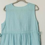 Sundance Light Blue Aqua Sleeveless 100% Linen Dress Size Large Photo 7