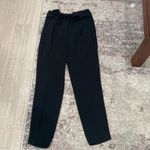 EXPRESS  Women’s Black Waist Tie High Waisted Paperbag Ankle Pant Sz 6R Photo 2