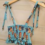 {S} Pineapple With Sunglasses Bikini Smocked Top Teal Yellow Size undefined Photo 8
