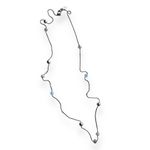 LOFT Womens Long Dainty Beaded Rhinestone Lariat Rope Necklace Feminine Chic Silver Photo 2