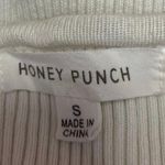 Honey Punch White Ribbed Knit Strapless Sweetheart Tube Bodysuit Top Size S Photo 3