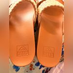 REEF 7.5 Cushion Vista Higher Sandal Slides in Natural Raffia EUC Photo 11