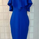 Rachel Roy  Cold Shoulder blue flounce pencil Dress Size Large Photo 1