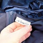 In Loom Velvet Flutter Sleeve V-Neck Tiered Ruffle Maxi Dress Midnight Blue M Photo 2