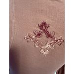 Vintage AJ Armani Jeans Brown Long Sleeve Velvet Cross Top Made in Italy Size 8 Photo 2