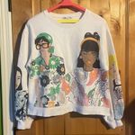 ZARA  Blogger Fave Ecru Multi Girls Print Sweatshirt $59.90 EUC S Rare HTF Photo 4