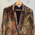 Anthropologie  Ett:Twa Velvet Multicolor‎ Patterned V Neck Wrap Top Size 2 Photo 3