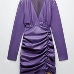 ZARA NWT Faux Vegan Leather Purple Dress XS Bloggers Fav Photo 5