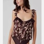 Free People Take It Away Floral Lace Thong Bodysuit Merlot/Chocolate Sz XL NWOT! Photo 0