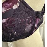 Cacique  Bra 42DDD Boost Balconette Purple Lace Floral Underwire Front Detail Photo 5