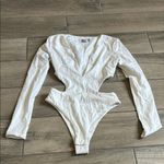 Tiger Mist White Ribbed Bodysuit Photo 0