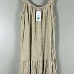 Wonderly  NWT Tassel Tan Tiered Ruffle Mini Dress Photo 0