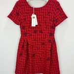 Fanm Mon Samantha Tweed Boucle Mini Dress Red Preppy Holiday Small $409 NWT Size 2 Photo 2