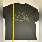 SheIn Shirt Women’s Size Small Oversized Black Green Flame Angel Graphic Stretch Photo 4