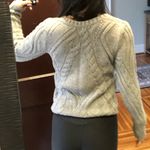 Grey cable knit soft crew neck sweater Gray Photo 2