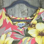 Caribbean Joe Island Supply Co Size Small Shirt Sleeve V-Neck Floral Hawaiian Photo 3