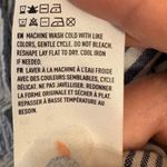 American Eagle  Button Up Short Sleeve Shirt Linen Blend Stripe Navy White Medium Photo 4