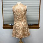 Foat Design NWT Cream Orange Metallic Linen Sleeveless Scalloped Hem Dress Size XS Photo 3