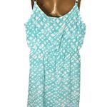 Lane Bryant  Sleeveless Ruffle Front Dress Abstract Print Teal White 14/16 Photo 1