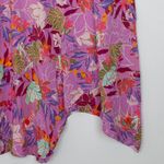 LOGO By Lori Goldstein LOGO Lori Goldstein Floral Maxi Dress Shark Bite Hem Size S Pink Lagenlook Artsy Photo 2