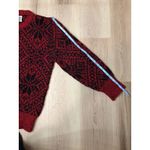Vintage Red Black Geometric Pattern Wool Blend Sweater Medium Crew Neck Made USA Photo 6
